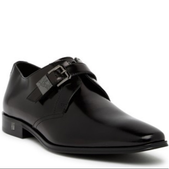 versace spazzolato leather monk strap loafer